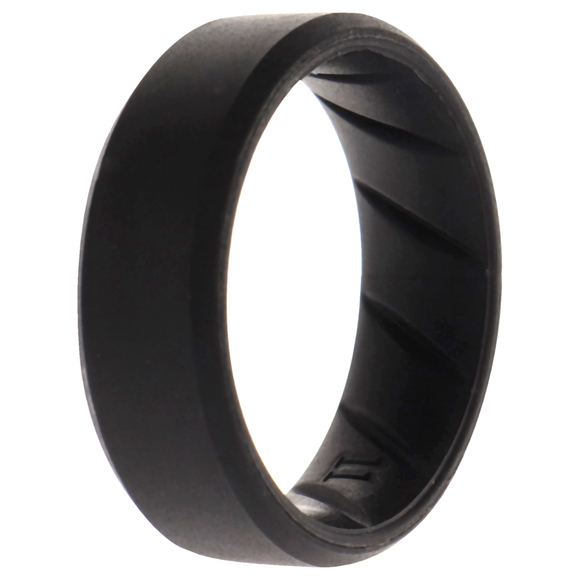 Silicone Wedding BR 8mm Edge Ring - Basic-Black by ROQ for Men - 11 mm Ring - Picture 1 of 1